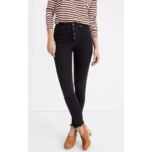 Madewell Minimalist High Rise Skinny Button Fly Jean Size 26 Tall Washed Black